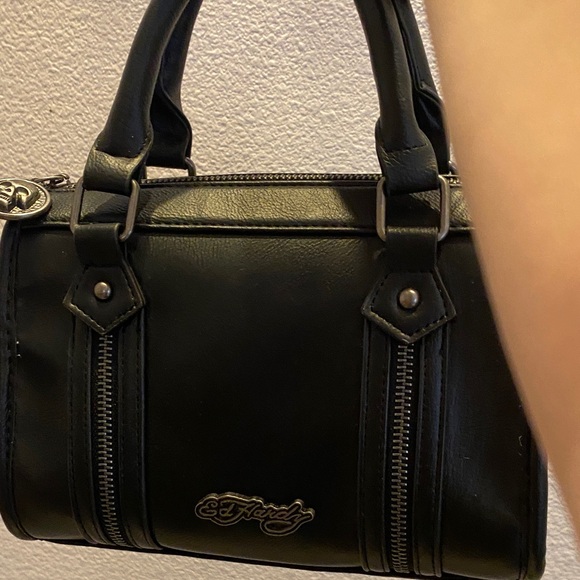 Ed Hardy Black Leather Tote - Picture 2 of 9